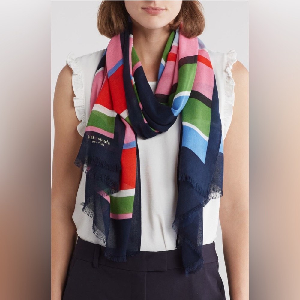 Kate Spade Sunny Day Striped Oblong Scarf